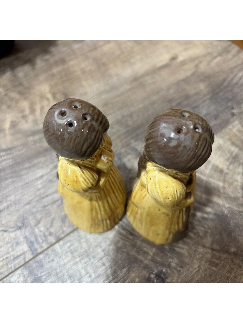 Vintage Salt And Pepper Shakers Corn Husk Doll Prairie Harvest Girl Maiden 4.25